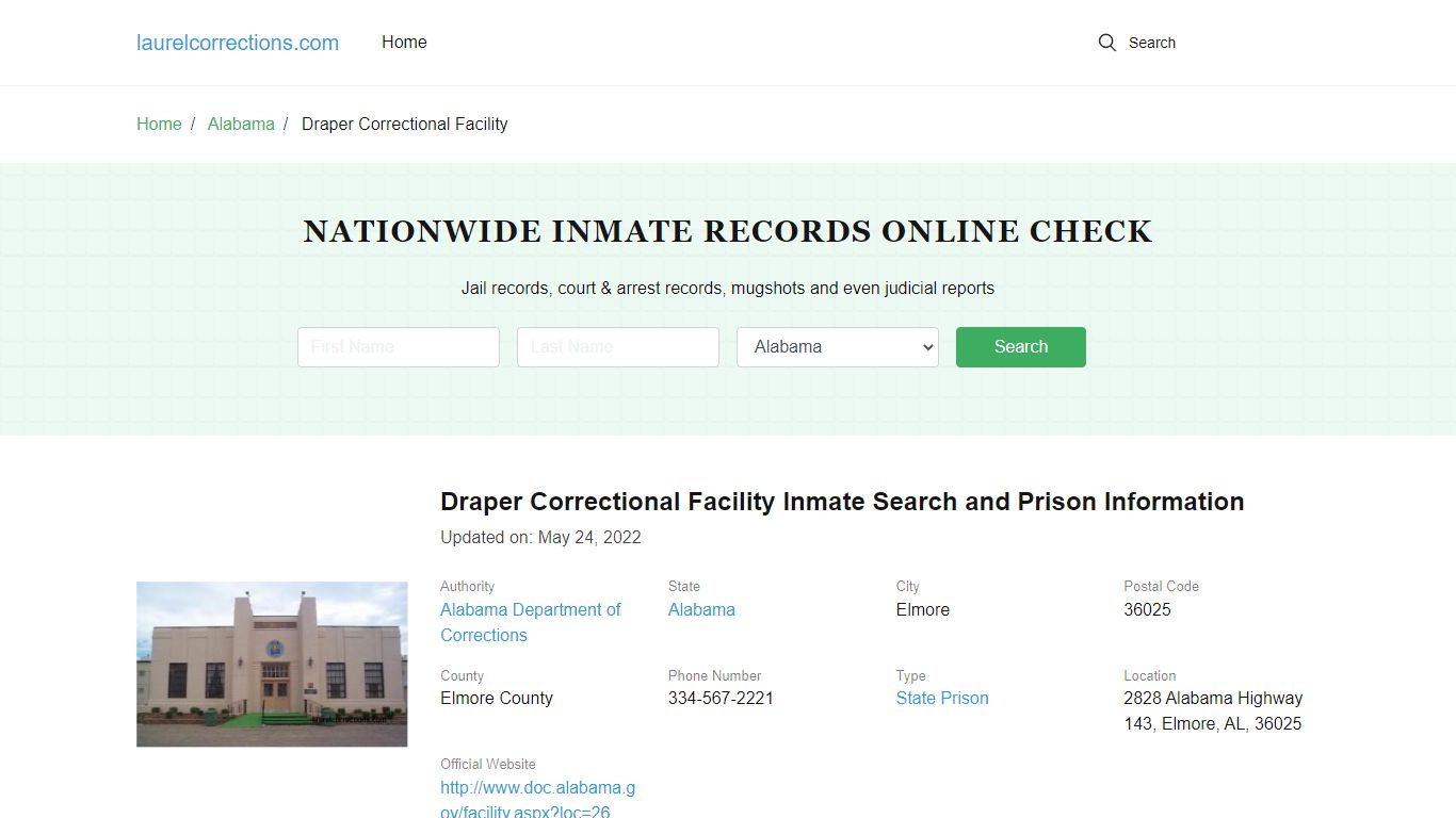 Draper Correctional Facility Inmate Search, Visitation, Phone no ...